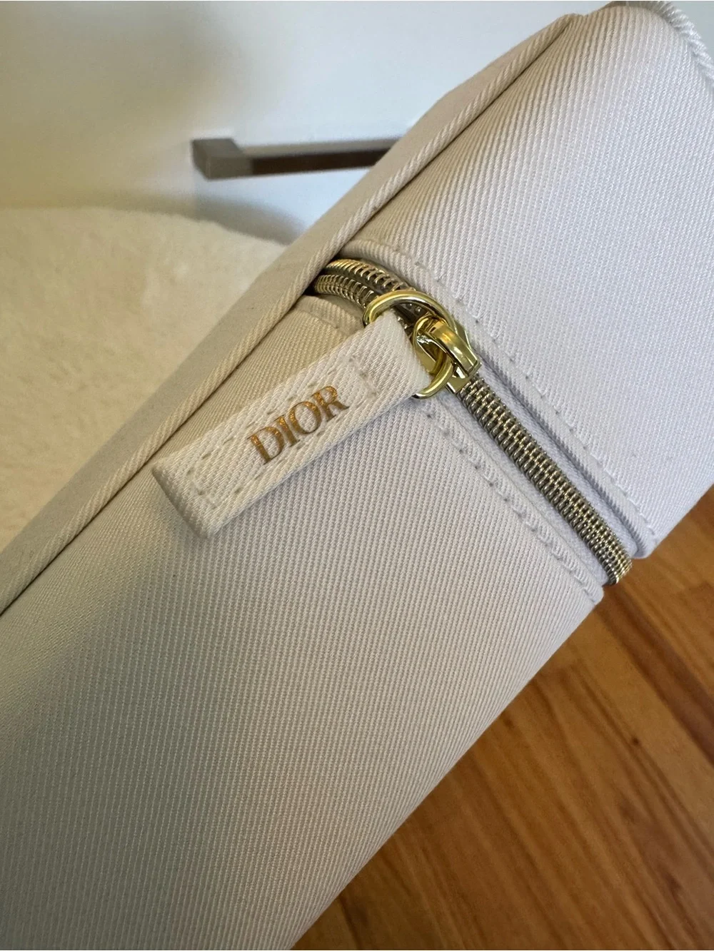 Dior White and Gold Travel Case